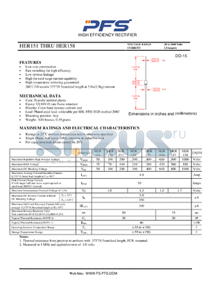 HER153 datasheet - HIGH EFFICIENCY RECTIFIER