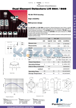 LHI958 datasheet - Dual Element Detectors