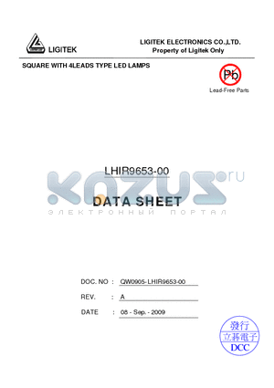 LHIR9653-00 datasheet - SQUARE WITH 4LEADS TYPE LED LAMPS