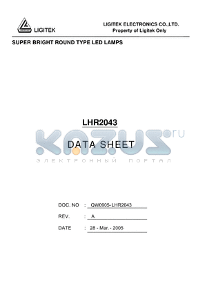 LHR2043 datasheet - SUPER BRIGHT ROUND TYPE LED LAMPS