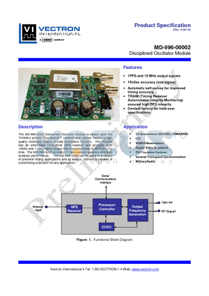 MD-996-00002 datasheet - Disciplined Oscillator Module