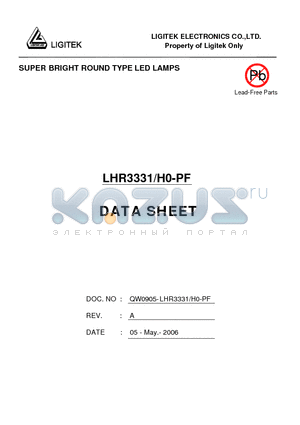 LHR3331-H0-PF datasheet - SUPER BRIGHT ROUND TYPE LED LAMPS