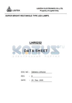 LHR5232 datasheet - SUPER BRIGHT RECTANGLE TYPE LED LAMPS