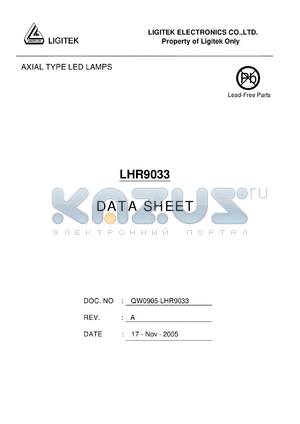LHR9033 datasheet - AXIAL TYPE LED LAMPS