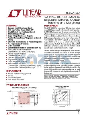 LTM4601HV_12 datasheet - 12A 28VIN DC/DC lModule Regulator