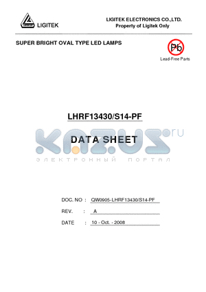 LHRF13430-S14-PF datasheet - SUPER BRIGHT OVAL TYPE LED LAMPS