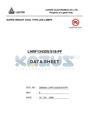 LHRF13430S-S18-PF datasheet - SUPER BRIGHT OVAL TYPE LED LAMPS