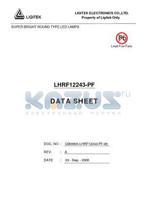 LHRF12243-PF datasheet - SUPER BRIGHT ROUND TYPE LED LAMPS