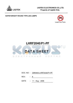 LHRF2040-P1-PF datasheet - SUPER BRIGHT ROUND TYPE LED LAMPS