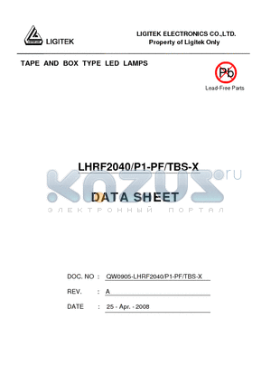 LHRF2040-P1-PF-TBS-X datasheet - TAPE AND BOX TYPE LED LAMPS