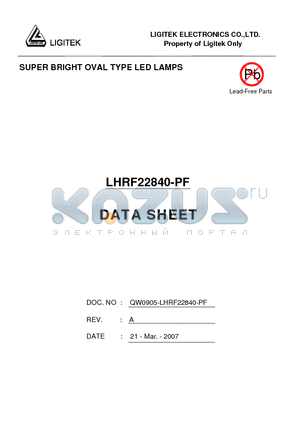 LHRF22840-PF datasheet - SUPER BRIGHT OVAL TYPE LED LAMPS