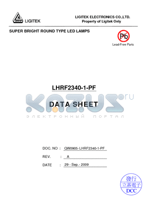 LHRF2340-1-PF datasheet - SUPER BRIGHT ROUND TYPE LED LAMPS