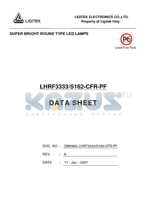 LHRF3333-S162-CFR-PF datasheet - SUPER BRIGHT ROUND TYPE LED LAMPS