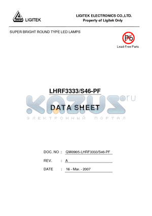 LHRF3333-S46-PF datasheet - SUPER BRIGHT ROUND TYPE LED LAMPS