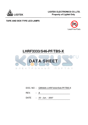 LHRF3333-S46-PF-TBS-X datasheet - TAPE AND BOX TYPE LED LAMPS