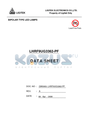 LHRF9UG3362-PF datasheet - BIPOLAR TYPE LED LAMPS