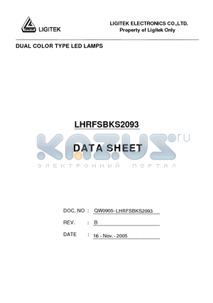 LHRFSBKS2093 datasheet - DUAL COLOR TYPE LED LAMPS