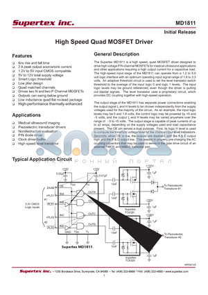 MD1811K6-G datasheet - HIGH SPEED QUAD MOSFET DRIVER