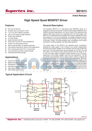 MD1813K6-G datasheet - High Speed Quad MOSFET Driver