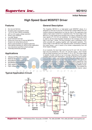 MD1812 datasheet - High Speed Quad MOSFET Driver