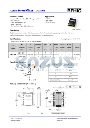 MD2391 datasheet - Active Down Mixer