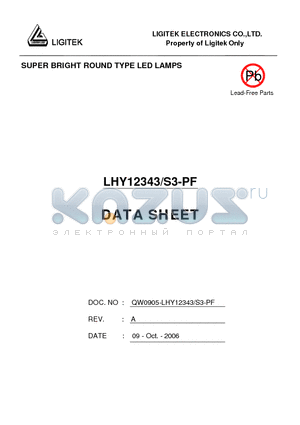 LHY12343-S3-PF datasheet - SUPER BRIGHT ROUND TYPE LED LAMPS