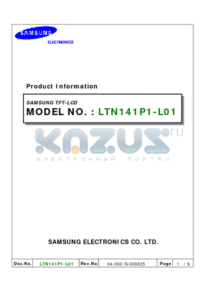 LTN141P1-L01 datasheet - color active matrix TFT liquid crystal display