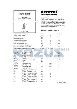 MD3251A datasheet - DUAL PNP SILICON TRANSISTOR