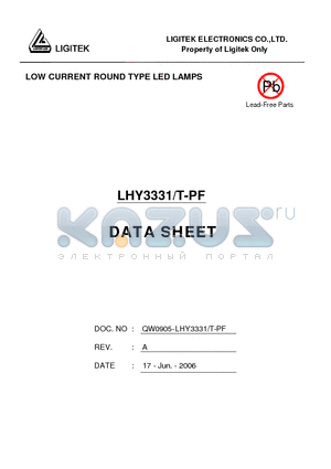 LHY3331-T-PF datasheet - LOW CURRENT ROUND TYPE LED LAMPS