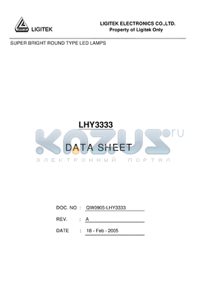 LHY3333 datasheet - SUPER BRIGHT ROUND TYPE LED LAMPS