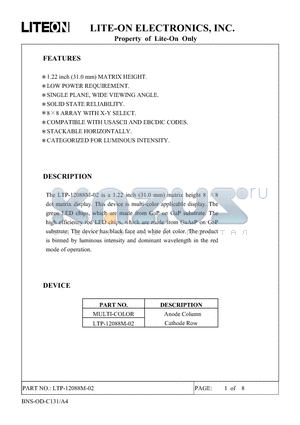 LTP-12088M-02 datasheet - Property of Lite-On Only