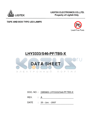 LHY3333-S46-PF-TBS-X datasheet - TAPE AND BOX TYPE LED LAMPS