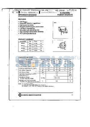 IRF243 datasheet - N-CHANNEL POWER MOSFET