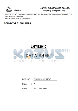 LHYS2040 datasheet - ROUND TYPE LED LAMPS