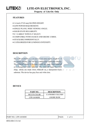 LTP-14188JM datasheet - Property of Lite-On Only