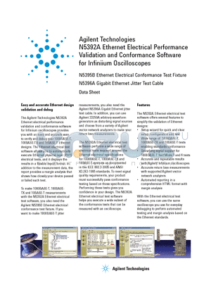N5392A datasheet - Ethernet Electrical Performance