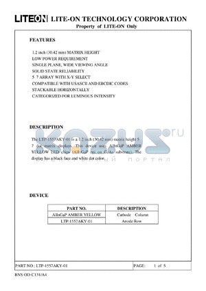 LTP-1557AKY-01 datasheet - Property of Lite-On Only