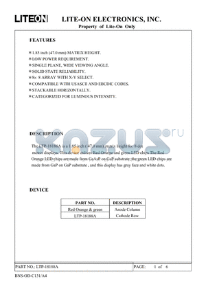 LTP-18188A datasheet - Property of Lite-On Only