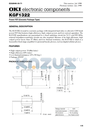 K1322 datasheet - Power FET (Ceramic Package Type)