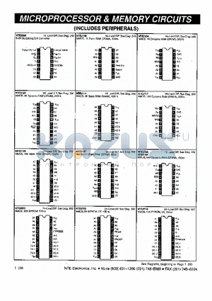 NTE2056 datasheet - MICROPROCESSOR & MEMORY CIRCUITS