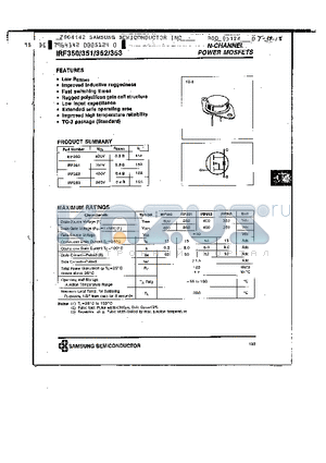 IRF350 datasheet - N-CHANNEL POWER MOSFETS