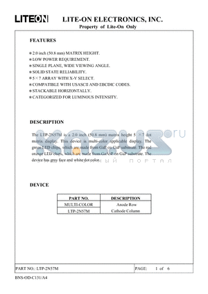LTP-2N57M datasheet - Property of Lite-On Only