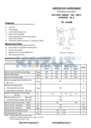 HER2010C datasheet - High Efficiency Rectifiers