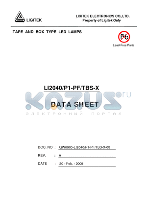 LI2040-P1-PF-TBS-X datasheet - TAPE AND BOX TYPE LED LAMPS