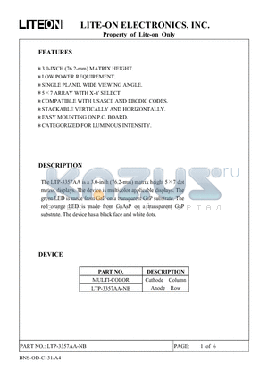 LTP-3357AA-NB datasheet - Property of Lite-On Only