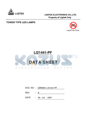 LI21441-PF datasheet - TOWER TYPE LED LAMPS