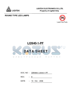 LI2640-1-PF datasheet - ROUND TYPE LED LAMPS