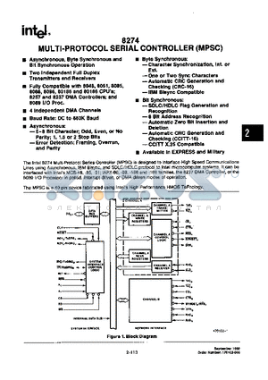 MD8274 datasheet - MULTI-PROTOCOL SERIAL CONTROLLER (MPSC)
