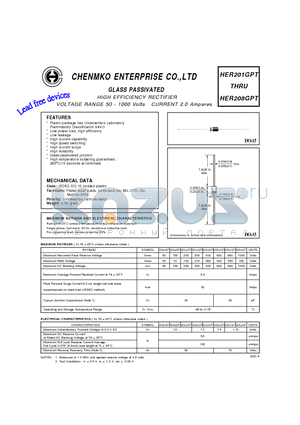 HER202GPT datasheet - HIGH EFFICIENCY RECTIFIER