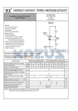 HER203-UF2003 datasheet - 2.0 AMPS. HIGH EFFICIENT RECTIFIERS